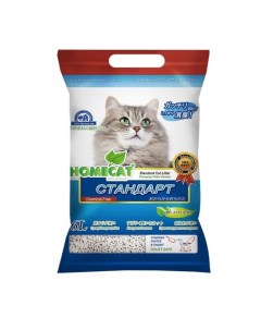 Комкующийся наполнитель Эколайн Стандарт соевый 6 л Homecat