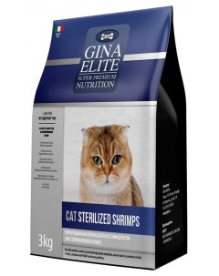 Сухой корм для кошек Elite креветки 3кг Gina