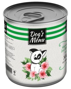 Консервы для собак хаггис из ягненка и риса 750 г Dog’s menu