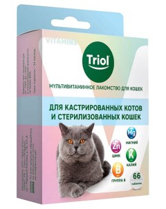 Лакомство для кошек Мультивитаминное гранулы овощи 33 г 66 таб Триол