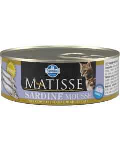 Консервы для кошек Matisse Adult мусс с сардиной 12шт по 85г Farmina