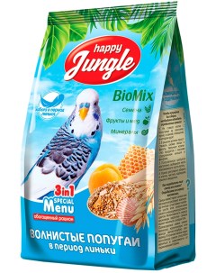 Сухой корм для волнистых попугаев при линьке 500 г Happy jungle
