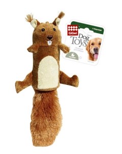 Мягкая игрушка для собак Белка коричневый бежевый длина 32 см Gigwi