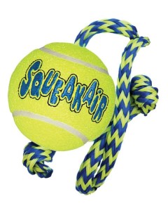 Апорт для собак Теннисный мяч с канатом средний зеленый длина 6 см Kong