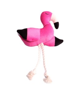 Игрушка для собак мелких и средних пород Mr Kranch Фламинго с канатом и пищалкой розовый Mr.kranch