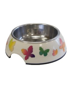 Одинарная миска для собак Super Design Бабочки металл разноцветный 0 16 л Superdesign