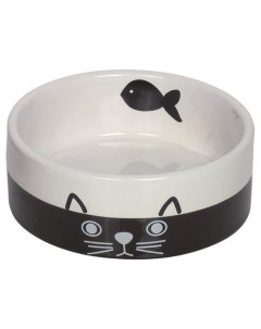 Одинарная миска для кошек керамика черный 0 12 л Nobby