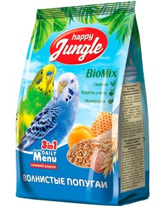Сухой корм для волнистых попугаев 500 г Happy jungle