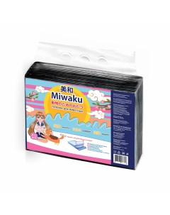 Пеленки для животных целлюлозные с суперабсорбентом черные 60х90 20 шт Miwaku