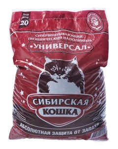 Впитывающий наполнитель Универсал бентонитовый 20 л Сибирская кошка