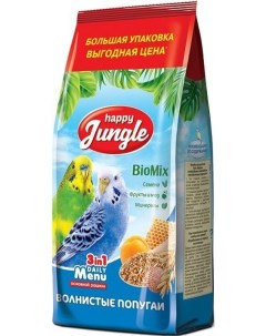 Сухой корм для волнистых попугаев Happy Jungle Bio mix 900 г Happy jungle