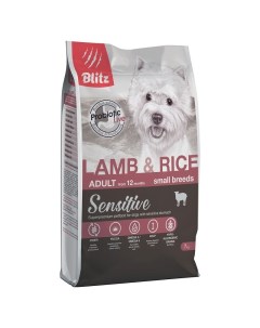 Сухой корм для собак Adult Small Breeds Sensitive для мелких пород ягненок рис 7кг Blitz
