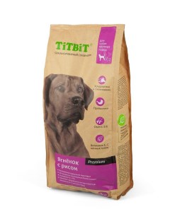 Сухой корм для собак Premium для крупных пород ягненок с рисом 3кг Titbit