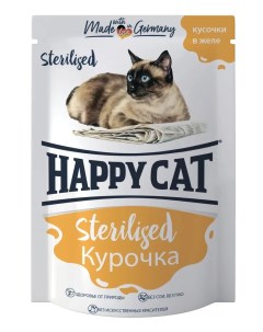 Влажный корм для кошек Sterilised с курицей 100г Happy cat