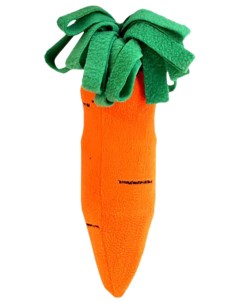 Мягкая игрушка для собак Морковка зеленый оранжевый 29 см Зооник