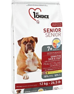 Сухой корм для собак Senior Sensitive Skin Coat для пожилых ягненок 12кг 1st choice