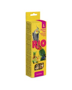 Лакомство для средних попугаев палочки с тропическими фруктами 2х75г Rio