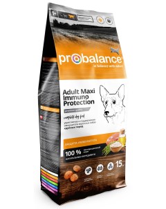 Сухой корм для собак Immuno Adult Maxi защита иммунитета 15 кг Probalance