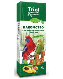 Лакомство для мелких и средних попугаев с фруктами 3 шт Триол