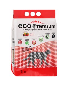 Впитывающий наполнитель Eco Premium Тутти фрутти древесный 5 л Eco-premium