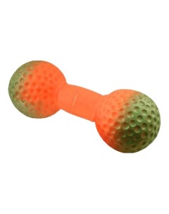 Жевательная игрушка для собак Гантель вафелька зеленый оранжевый 20 5 см Зооник