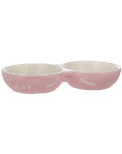 Двойная миска для кошек керамика розовый 0 52 л Nobby
