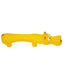 Игрушка пищалка для собак Бегемот желтый 8 см Зооник