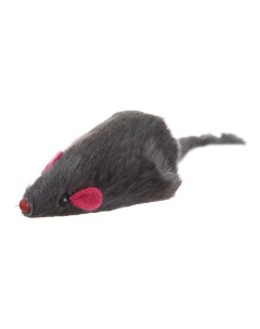 Мягкая игрушка для кошек Мышь натуральный мех серый 15 см 3 шт Триол