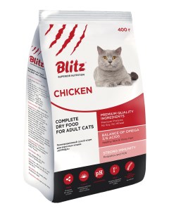 Сухой корм для кошек курица 0 4кг Blitz