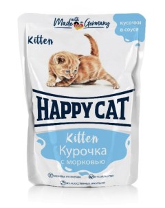 Влажный корм для котят с курочкой и морковью 22шт по 100г Happy cat