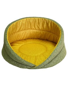 Лежанка для животных Релакс 1 Микровелюр лежак желто зеленый 45х45х27 см Homepet