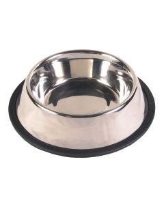Одинарная миска для собак резина сталь серебристый 0 45 л Trixie