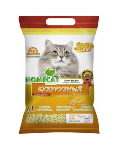 Комкующийся наполнитель Ecoline растительный 4 шт по 6 л Homecat