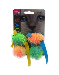 Мягкая игрушка для кошек мышки плюш оранжевый зеленый 5 см 4 шт Magic cat