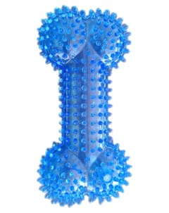 Игрушка пищалка для собак Кость с шипами с пищалкой синий 15 5 см Homepet
