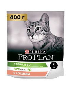 Сухой корм для кошек для здоровья почек после стерилизации с лососем 400 г Pro plan
