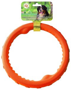 Игрушка для собак кольцо плавающее большое пластикат 24 5 см оранжевая Зооник