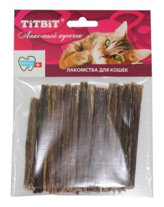 Лакомство для кошек dental высушенные бараньи кишки 11см 34г Titbit