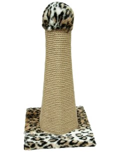 Когтеточка столбик напольная шестигранная сизаль бежевый леопард 30x30x55 см Зооник