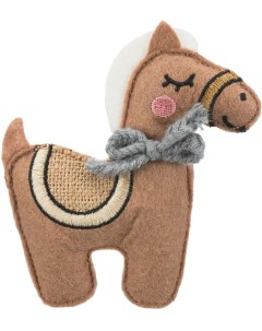 Мягкая игрушка для кошек Лошадь джут текстиль коричневый 10 см Trixie
