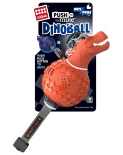 Жевательная игрушка для собак Динобол Т рекс с отключаемой пищалкой длина 13 см Gigwi
