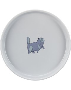 Одинарная миска для кошек керамика серый 0 6 л Trixie