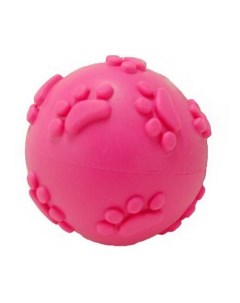 Жевательная игрушка для собак Мяч с рисунком лапки с пищалкой длина 6 см Homepet