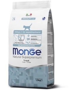 Сухой корм для котят SPECIALITY KITTEN TROUT монобелковый с форелью 1 5кг Monge