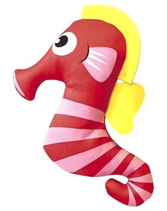 Игрушка пищалка для собак Морской Конек красный белый 19 см Nobby