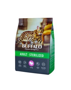 Сухой корм для кошек ADULT STERILIZED индейка 1 8кг Mr.buffalo