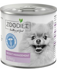 Влажный корм для собак Weight Management при ожирении с индейкой 12 шт по 240 г Zoodiet