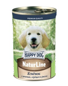 Консервы для щенков Natur Line ягненок с печенью сердцем и рисом 410г Happy dog