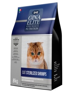 Сухой корм для кошек Elite креветки 8кг Gina