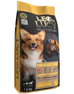 Сухой корм для пожилых собак холистик с уткой тыквой и биодобавками 1 6кг Leo&lucy